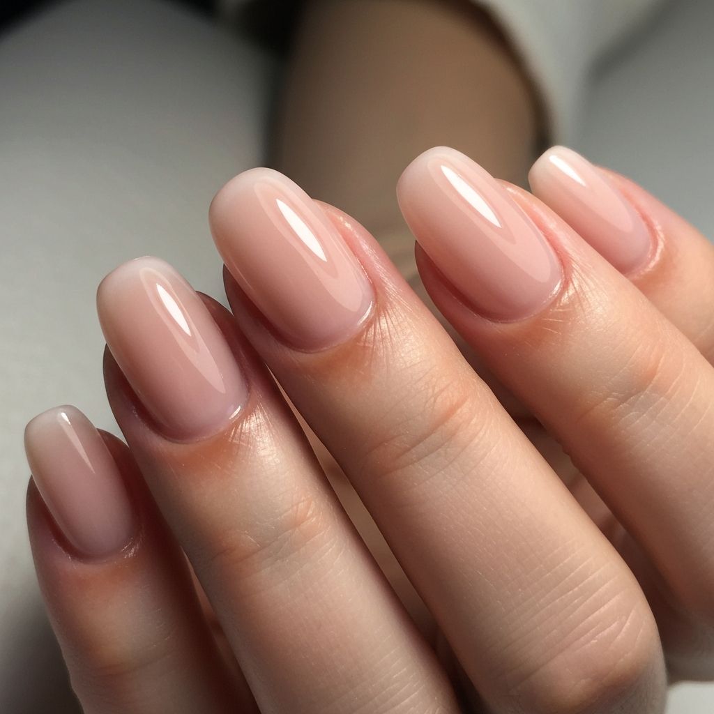 Extensiones de gel con look natural y elegante